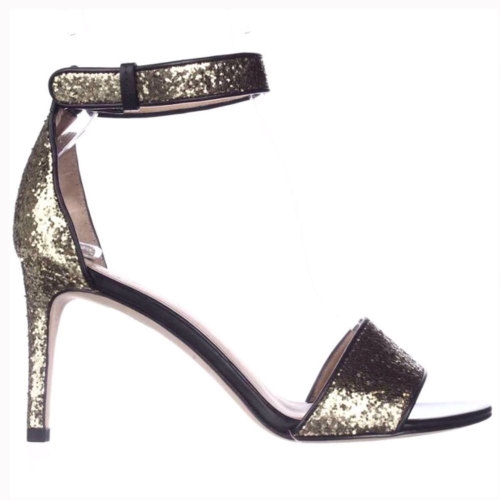 Marc Jacobs Gold Glitter Ankle Strap Sandals 10.5